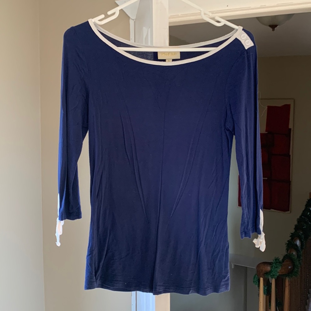 Adorable Navy Blue with White Piping Sailor Top ModCloth Size Small